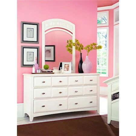 8-Drawer Double Dresser & Vertical Mirror Combo